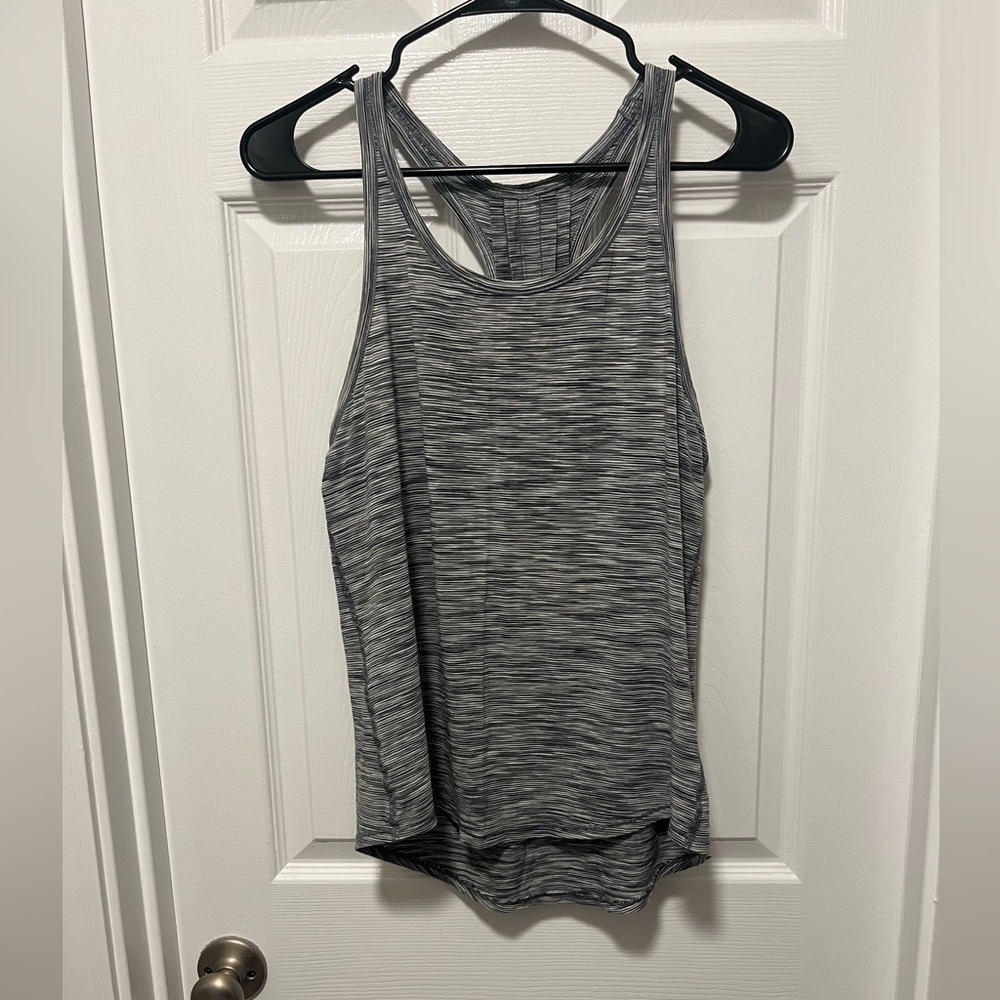 Lululemon White Black Yogi Everyday Racerback Tank